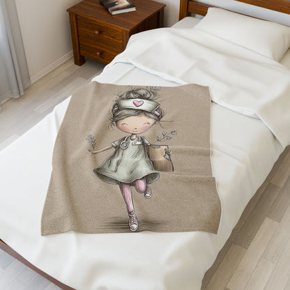 Nurse Appreciation Velveteen Plush Blanket, Cozy Throw for Healthcare Workers, Gift for Nurses