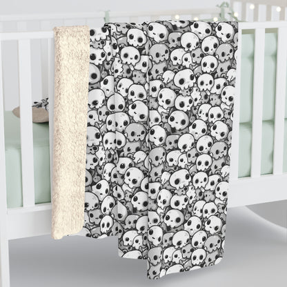 Cozy Skull Fleece Blanket | Bohemian Home Decor, Halloween Throw, Gift for Him/Her, Soft Blanket for Movie Nights, Goth Decor
