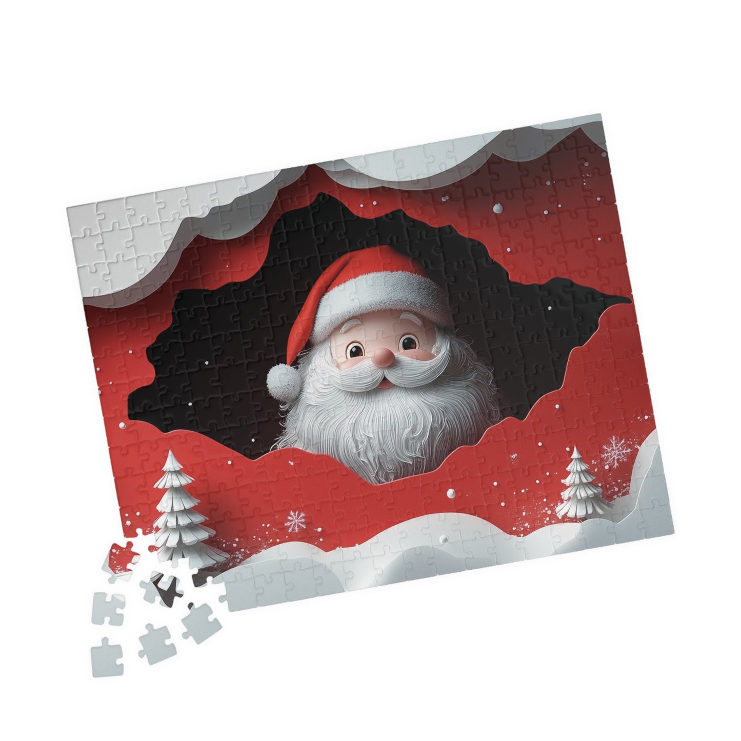 Santa Claus Puzzle - Holiday Fun, Christmas Gift, Family Activity, Festive Game, Winter Decor