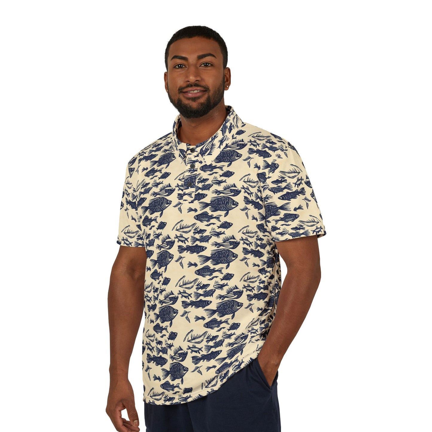 Nautical Unisex Polo Shirt, Beach Party Outfit, Summer Casual Wear, Vacation Shirt, Gift for Boating Lovers