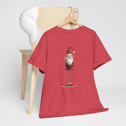 Skinny Legs Santa Character Unisex Heavy Cotton Tee, Christmas Shirt, Festive Apparel, Cute Santa Tee