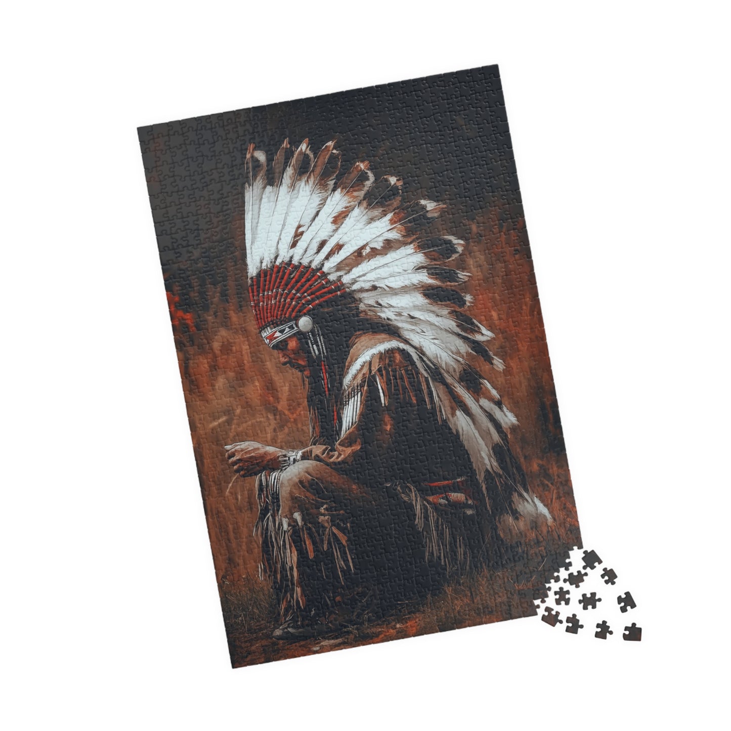 Native American Chief Puzzle - 110, 252, 520, 1014-piece, Mindful gift, Educational fun, Home décor, Relaxing pastime, Family activity