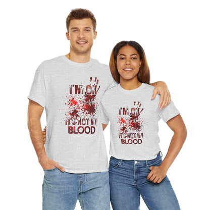 True Crime Tee, Detective Shirt for Crime Lovers, 'I'm ok, it's not my blood'