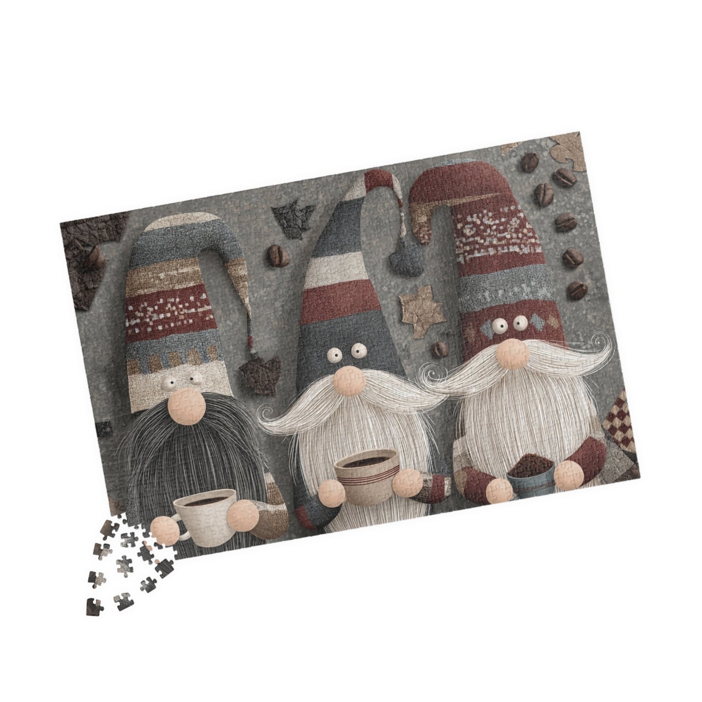 Coffee Gnomes Holiday Puzzle for Family Fun, Christmas Jigsaw, Festive Activity for Gatherings, 110-1014 Pieces