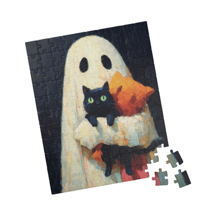 Ghost Cat Puzzle - 1014-Piece Jigsaw Fun, Perfect for Cat Lovers, Halloween Decor, Family Game Night, Unique Gift