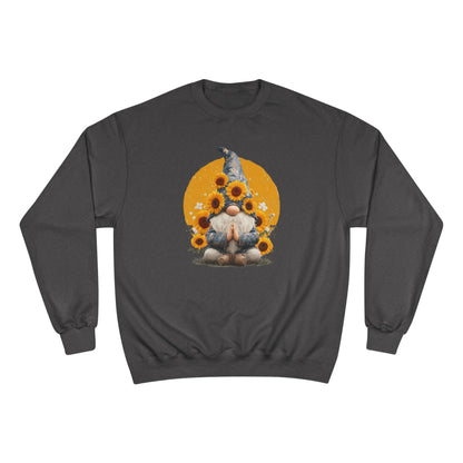 Sunflower Gnome Champion Sweatshirt, Cozy Fall Sweater, Perfect for Gifting, Birthday, Autumn Fashion, Cute Sweatshirt
