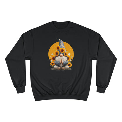 Sunflower Gnome Champion Sweatshirt, Cozy Fall Sweater, Perfect for Gifting, Birthday, Autumn Fashion, Cute Sweatshirt
