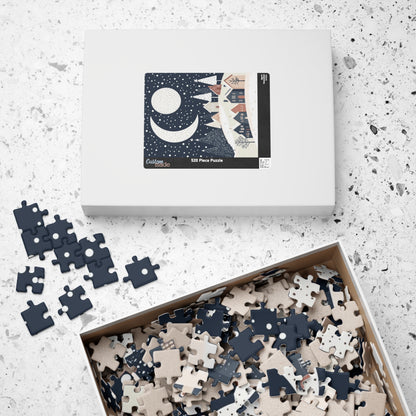 Winter Night Puzzle with Scenic Landscape Design, Holiday Gift, Family Activity, Cozy Nights, Home Decor, Unique Gift Idea