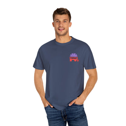 Embroidered Trump Republican Elephant Graphic Tee for MAGA, Unisex T-shirt, Casual Wear, Eco-Friendly Gift, Outing Shirt