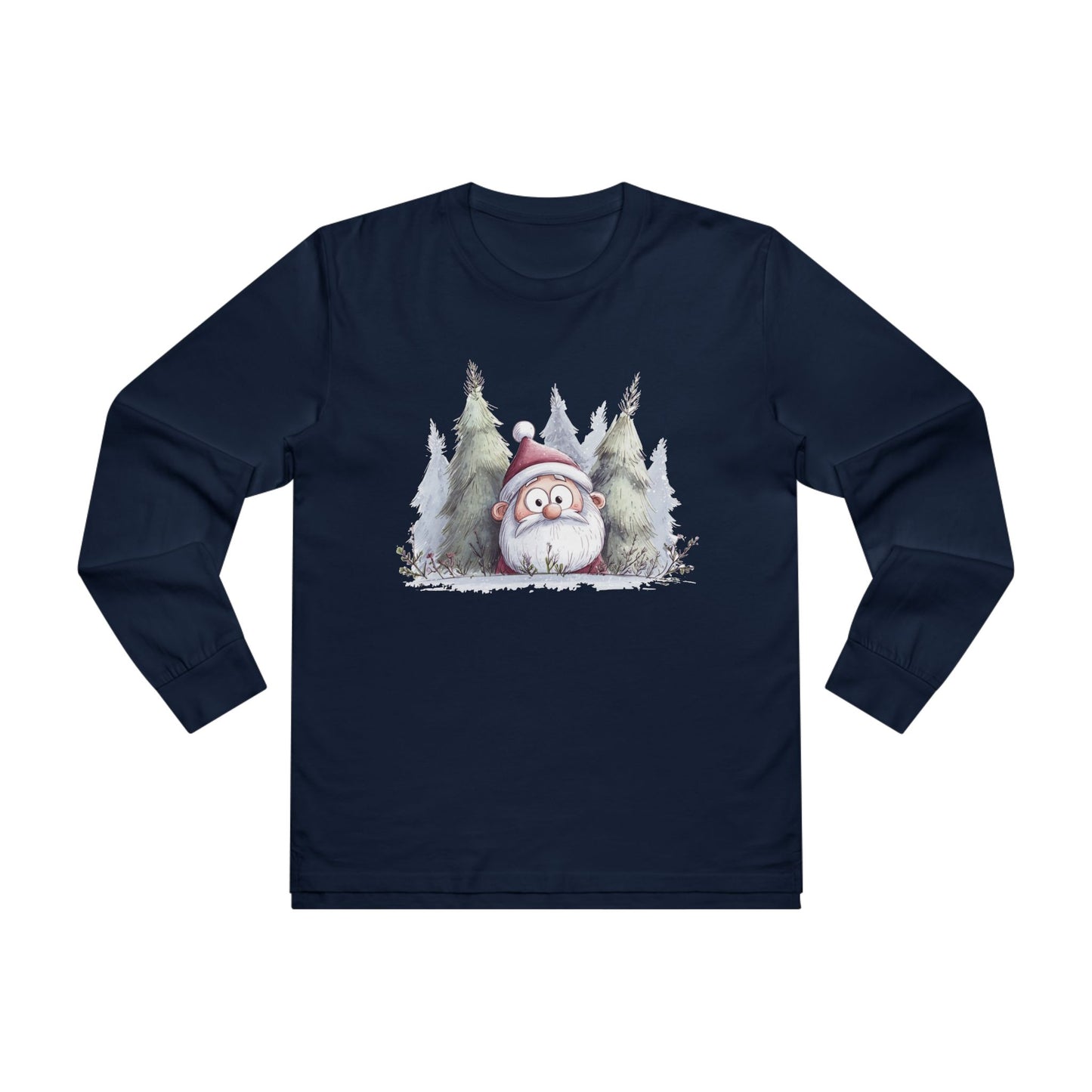 Cozy Santa Longsleeve Tee for Men, Perfect Holiday Gift, Winter Wear, Festive Apparel, Christmas Celebration