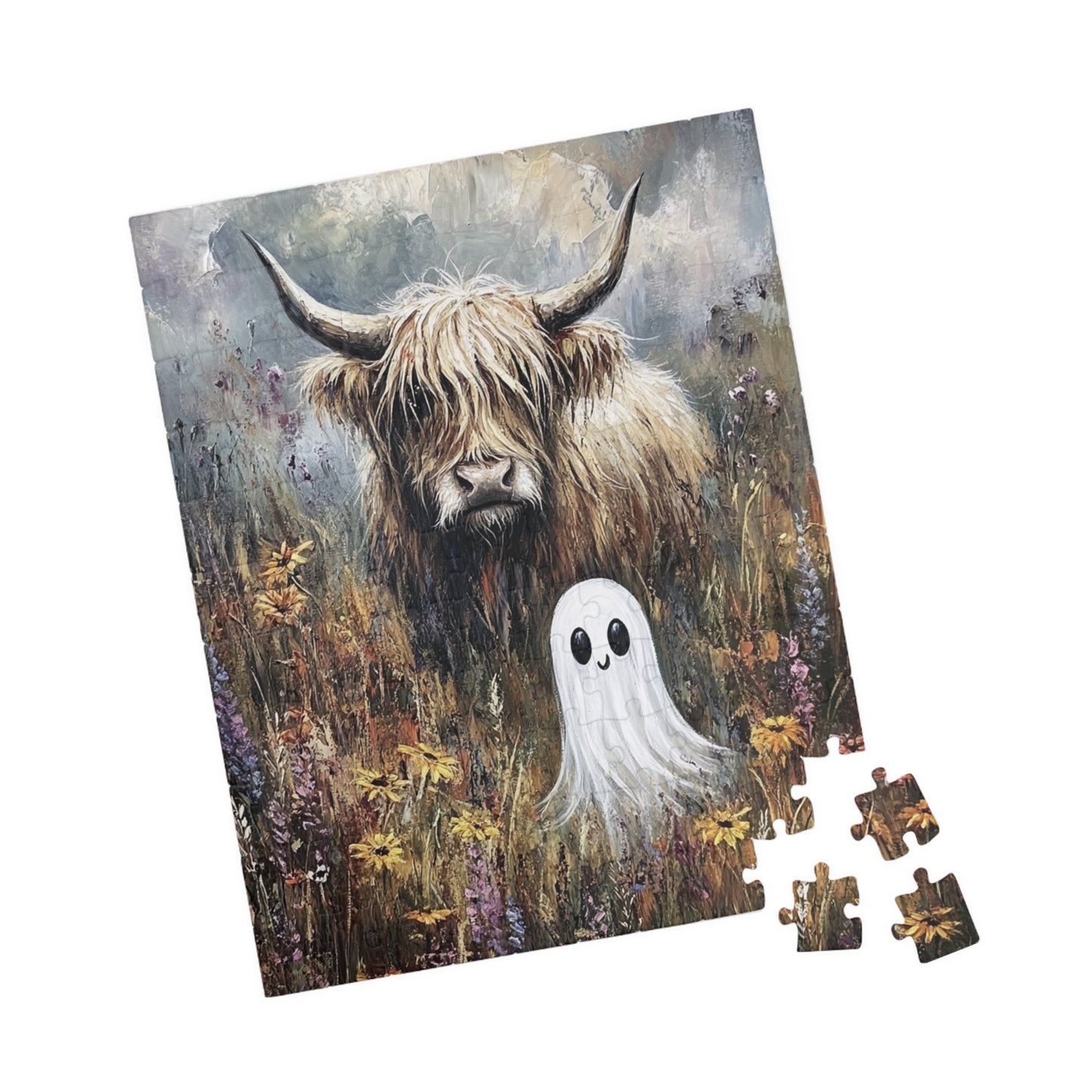 Halloween Highland Ghost Puzzle - 110/252/520/1014 Piece Jigsaw, Halloween Decor