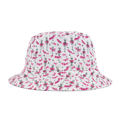 Flower Skull Bucket Hat, Trendy Sun Hat, Unique AOP Hat, Summer Accessory, Festival Headwear, Gift for Her