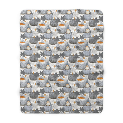 Cozy Sherpa Fleece Blanket with Pumpkin Design, Fall Decor, Snuggle Blanket, Gift for Friends, Seasonal Home Accents