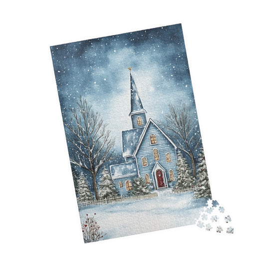 Winter Wonderland Puzzle, 110-1014 pieces, Cozy Family Game, Holiday Decor, Snowy Church Scene, Perfect Christmas Gift