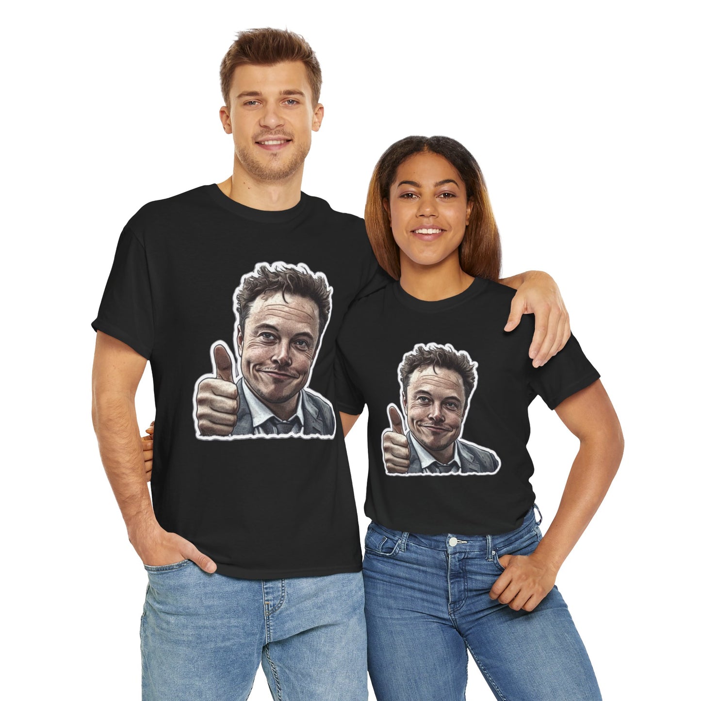 T-Shirt Elon Musk Thumbs Up Unisex Heavy Cotton Tee