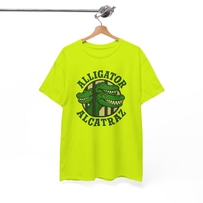 Alligator Alcatraz Unisex Heavy Cotton Tee, Fun Graphic Tee, Casual Wear, Gift for Animal Lovers, Summer Fashion, Unique T-Shirt