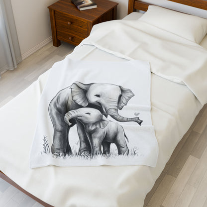 Cozy Elephant Plush Blanket | Cute Nursery Decor, Baby Shower Gift, Kids Room Accessory, Soft Throw for Snuggling, Animal Lover Gift