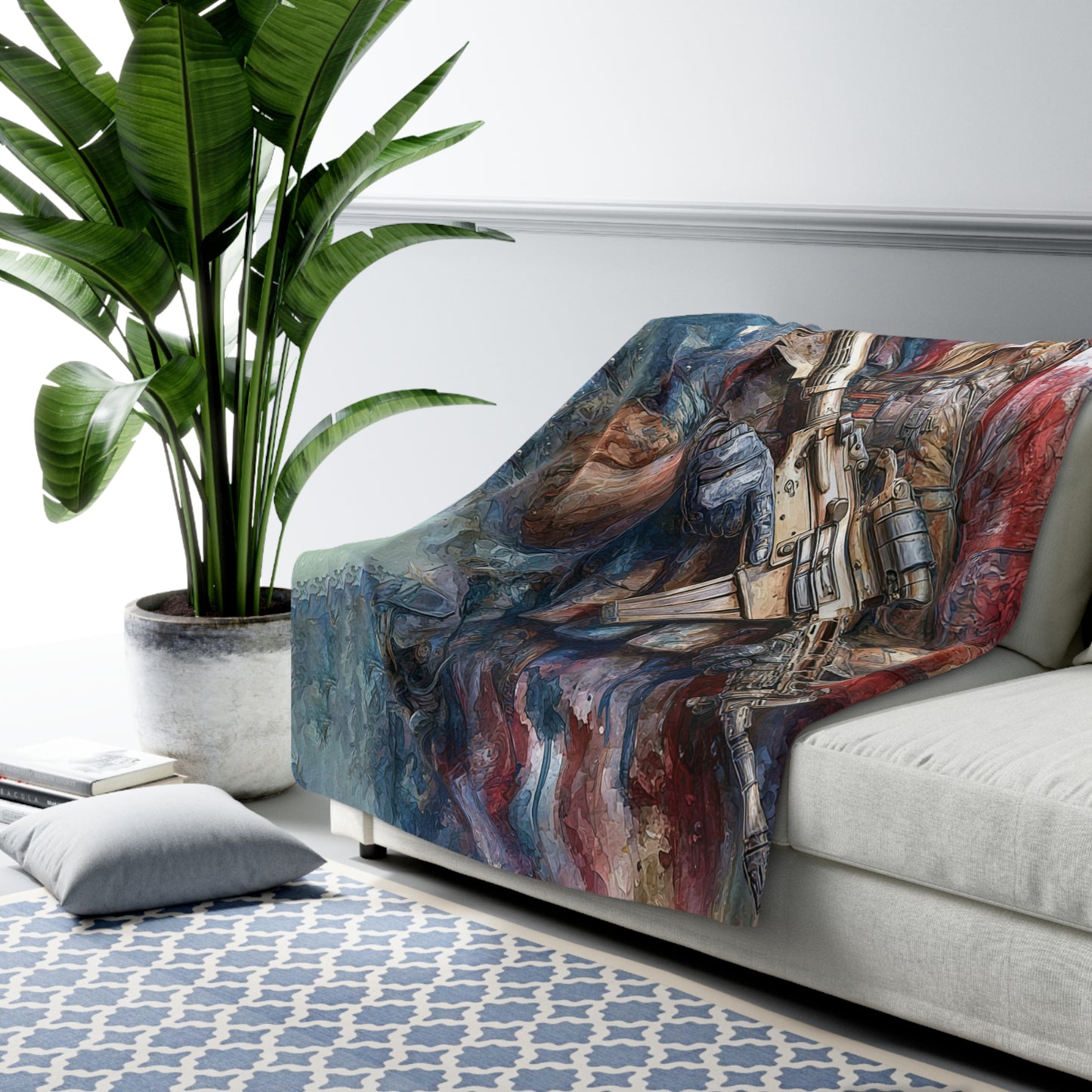 Patriotic Sherpa Fleece Blanket - Cozy Americana Home Decor, Military Themed Gift, Comfortable Throw for Veterans, Memorial Day, [...]
