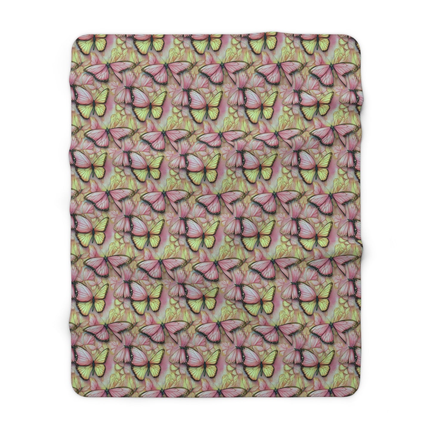 Butterfly Blossom Sherpa Fleece Blanket | Cozy Gift, Home Decor, Nature Lovers, Soft Throw, Birthday Present