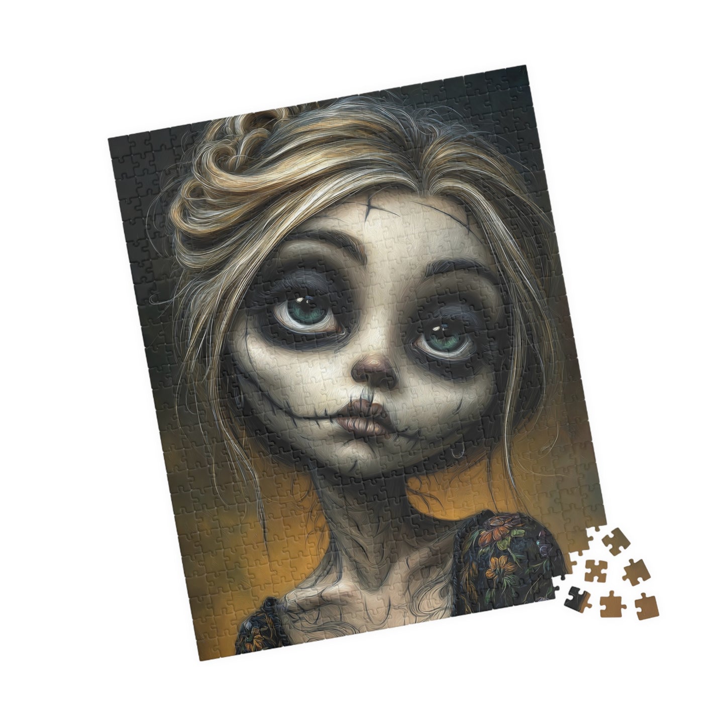 Spooky Art Puzzle, Gothic Jigsaw Puzzle for Adults, Unique Home Decor, Perfect Gift for Halloween, Relaxing Activity