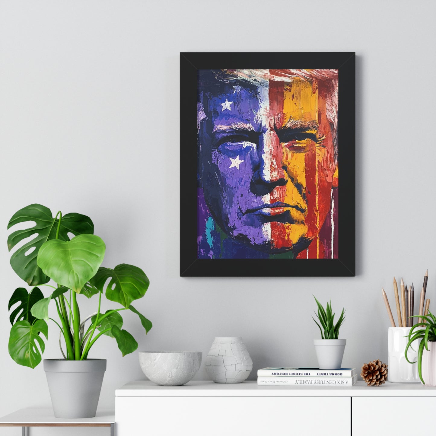 Trump Twitter Inspired Colorful Political Framed Poster, Trump Merch | Political Art | Collectible Poster