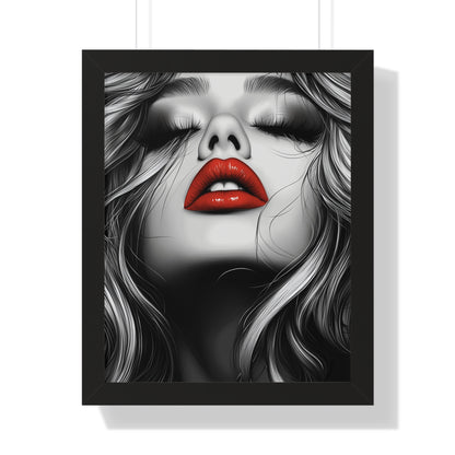 Black and White Fashion Poster | Sexy Blonde with Red Lips