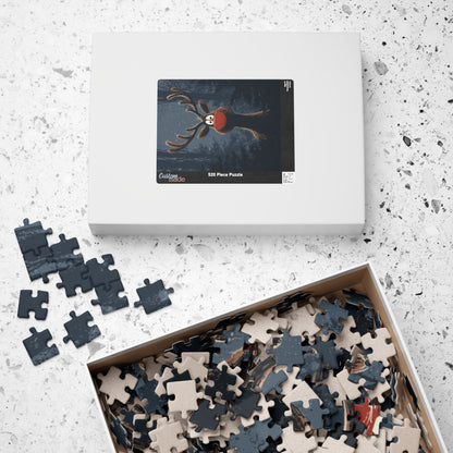 Christmas Reindeer Puzzle for Family Fun, Holiday Decor, Gift for Kids, Cozy Nights, 110-1014 Pieces