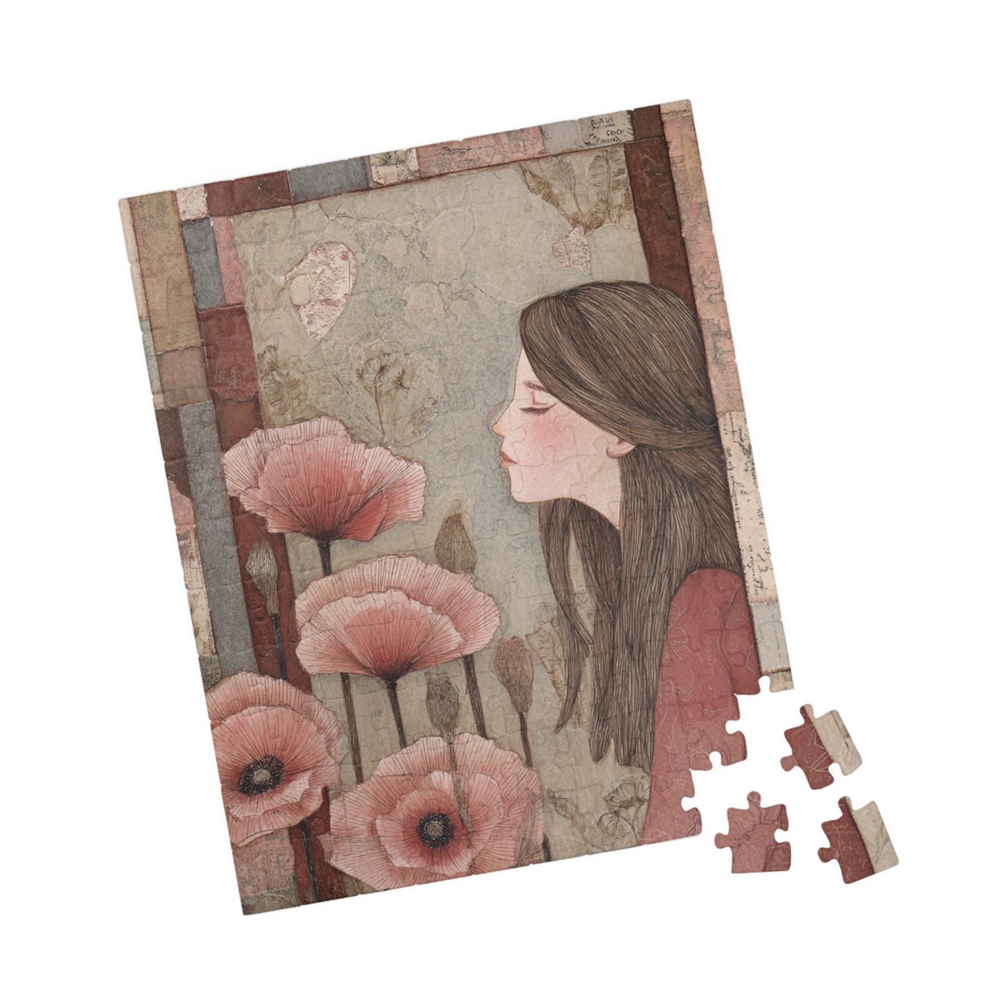 Floral Serenity Puzzle (110, 252, 520, 1014-piece) - Artful Family Activity, Mindfulness Gift, Relaxation, Creative Hobby