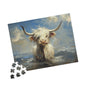 Puzzle - White Baby Highland Cows Beach Day Design