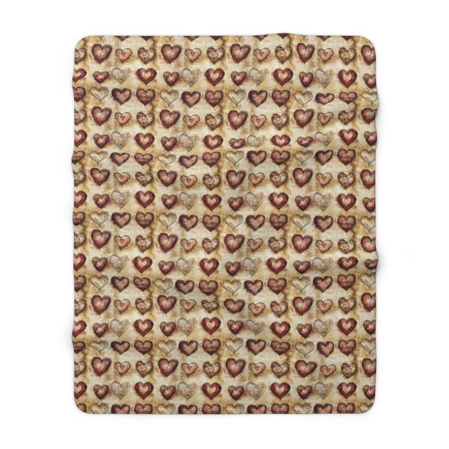 Cozy Hearts Sherpa Fleece Blanket, Warm Snuggle Blanket, Cuddle Blanket for Valentine’s Day, Romantic Gift, Home Decor