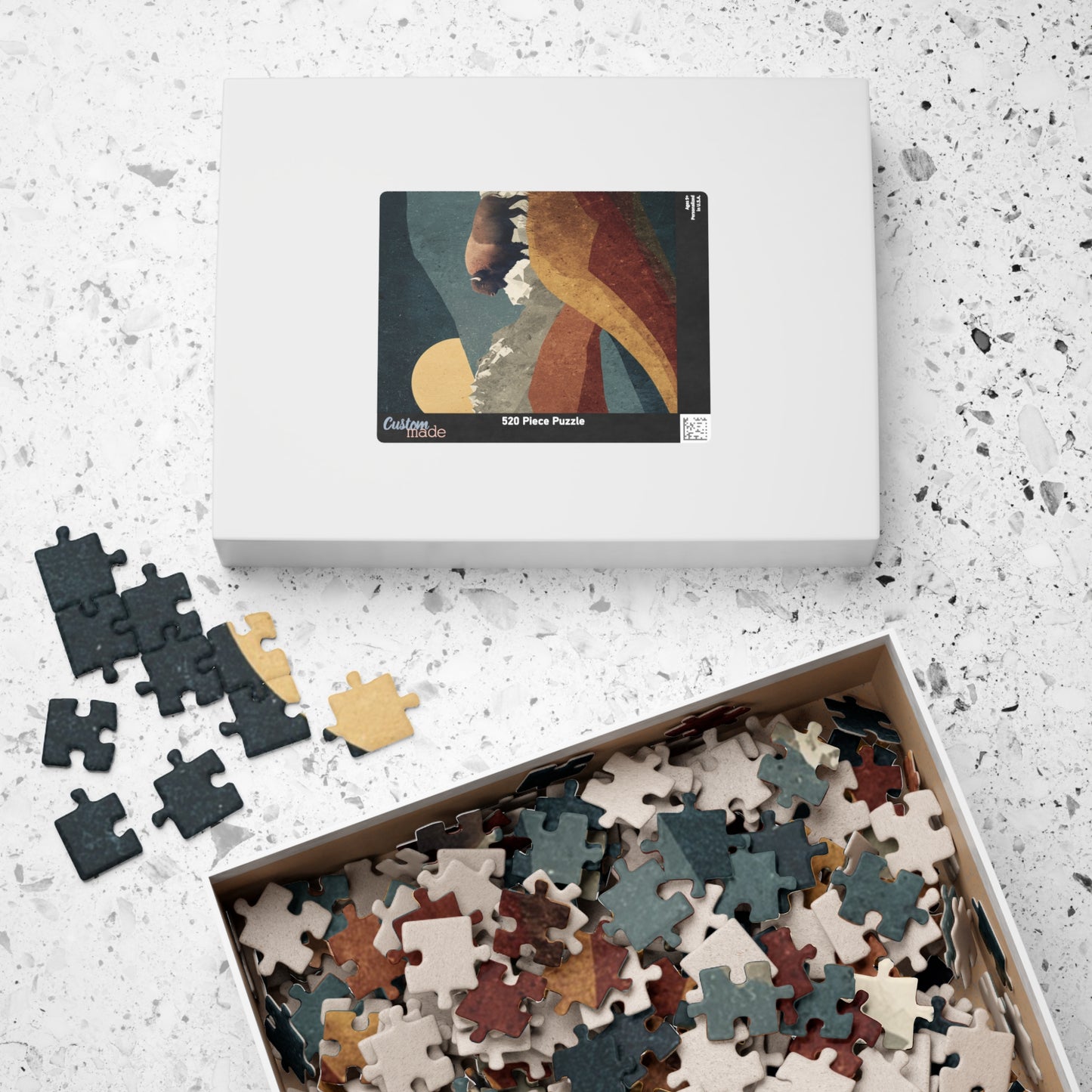 Rustic Mountain Buffalo Puzzle | Nature Lover Gift | Family Game Night | Unique Home Decor | Eco-Friendly Activity | Adventure Puzzle