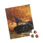 Whimsical Halloween Cat Puzzle - Fall Decor, Gift for Kids, Halloween Activity, Family Fun, Autumn Home Decor