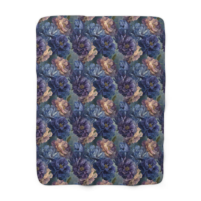 Dragon Floral Sherpa Fleece Blanket, Warm Throw for Sofa, Gift for Her