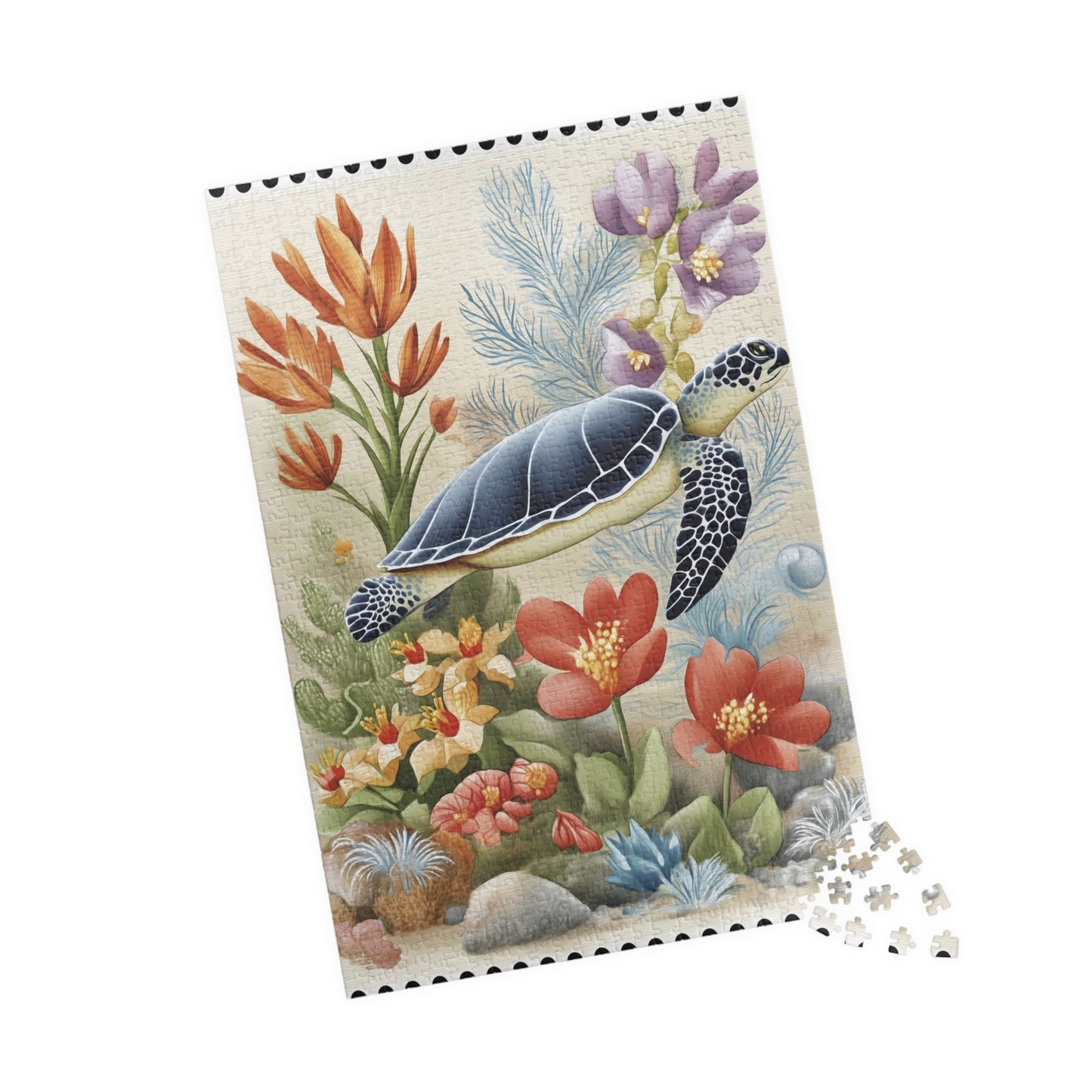 Turtle Puzzle | Nature Art Puzzle, Sea Turtle Decor, Eco-Friendly Family Activity, Gift for Ocean Lovers, Educational Fun