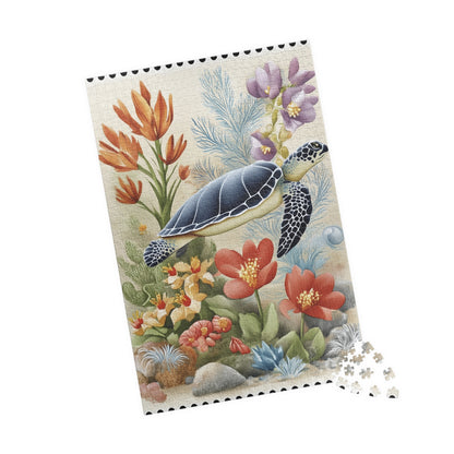 Turtle Puzzle | Nature Art Puzzle, Sea Turtle Decor, Eco-Friendly Family Activity, Gift for Ocean Lovers, Educational Fun