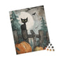 Halloween Cat Puzzle - Spooky Decor, Autumn Fun Activity, Fall Gift, Family Game Night, Cat Lover's Gift
