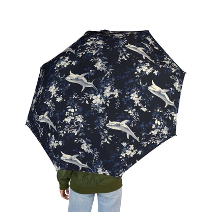 Floral Semi-Automatic Foldable Umbrella, Weather Essentials, Compact Travel Umbrella, Rainy Day Accessory, Stylish Gift