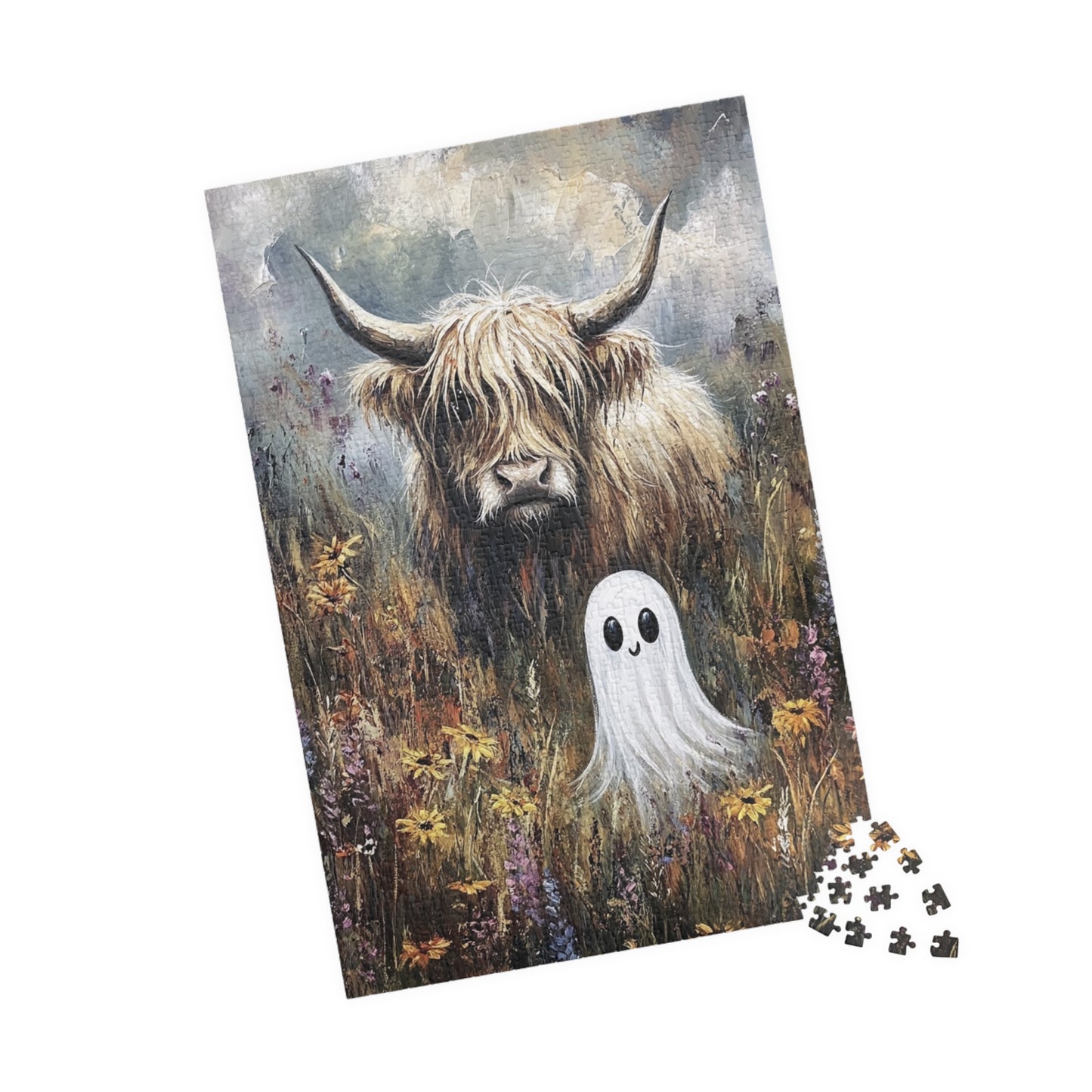 Halloween Highland Ghost Puzzle - 110/252/520/1014 Piece Jigsaw, Halloween Decor