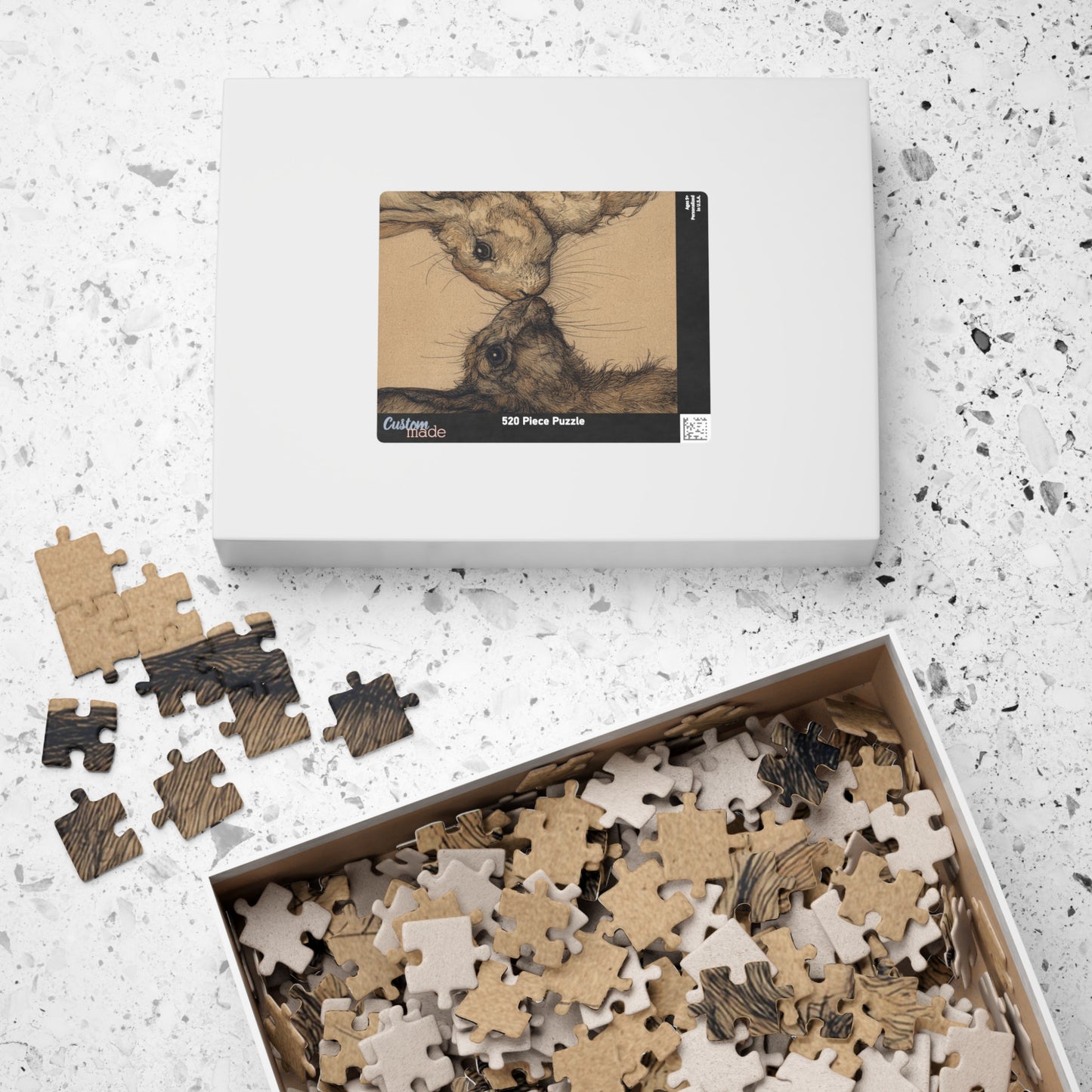 Artistic Bunny Puzzle - Perfect for Family Game Night, Gifts for Animal Lovers, Home Decor, Educational Fun, Cozy Nights