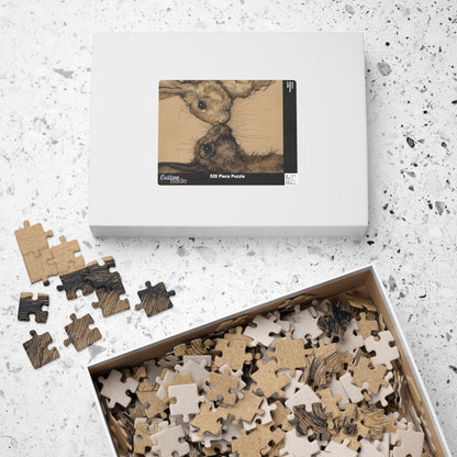 Artistic Bunny Puzzle - Perfect for Family Game Night, Gifts for Animal Lovers, Home Decor, Educational Fun, Cozy Nights