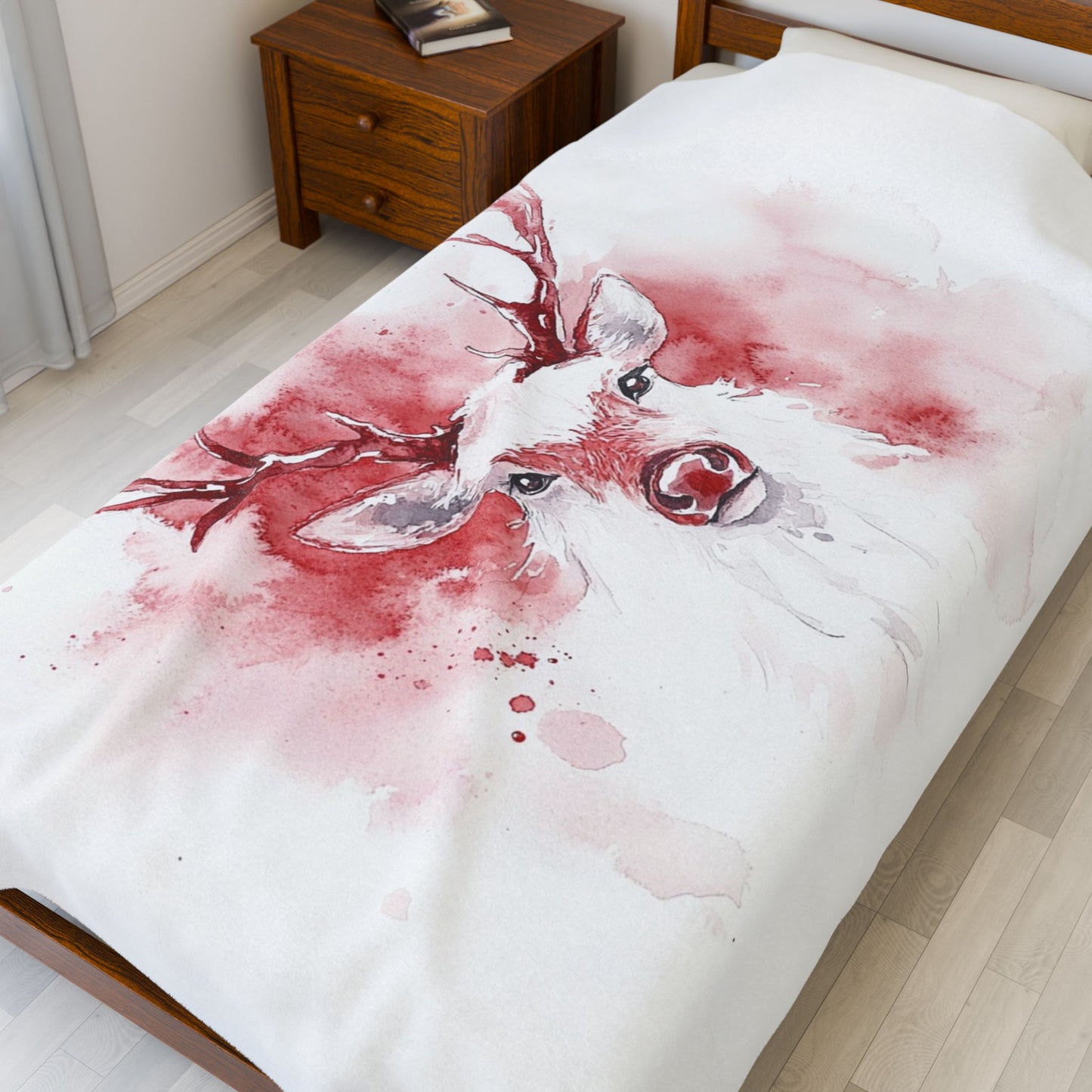 Cozy Deer Print Blanket for Warmth and Style, Christmas Gift, Home Decor, Holiday Throw, Indoor Comfort