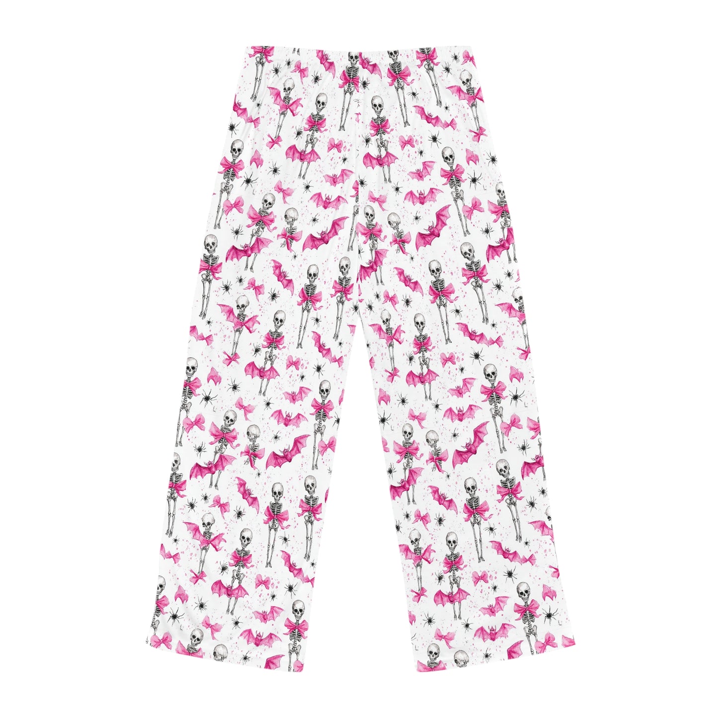Playful Skeleton Women's Pajama Pants, Halloween Sleepwear, Cozy Lounge Pants, Gift for Her, Skeleton Print Sleep Pants