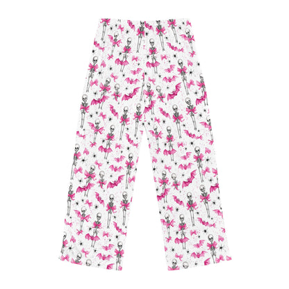 Playful Skeleton Women's Pajama Pants, Halloween Sleepwear, Cozy Lounge Pants, Gift for Her, Skeleton Print Sleep Pants