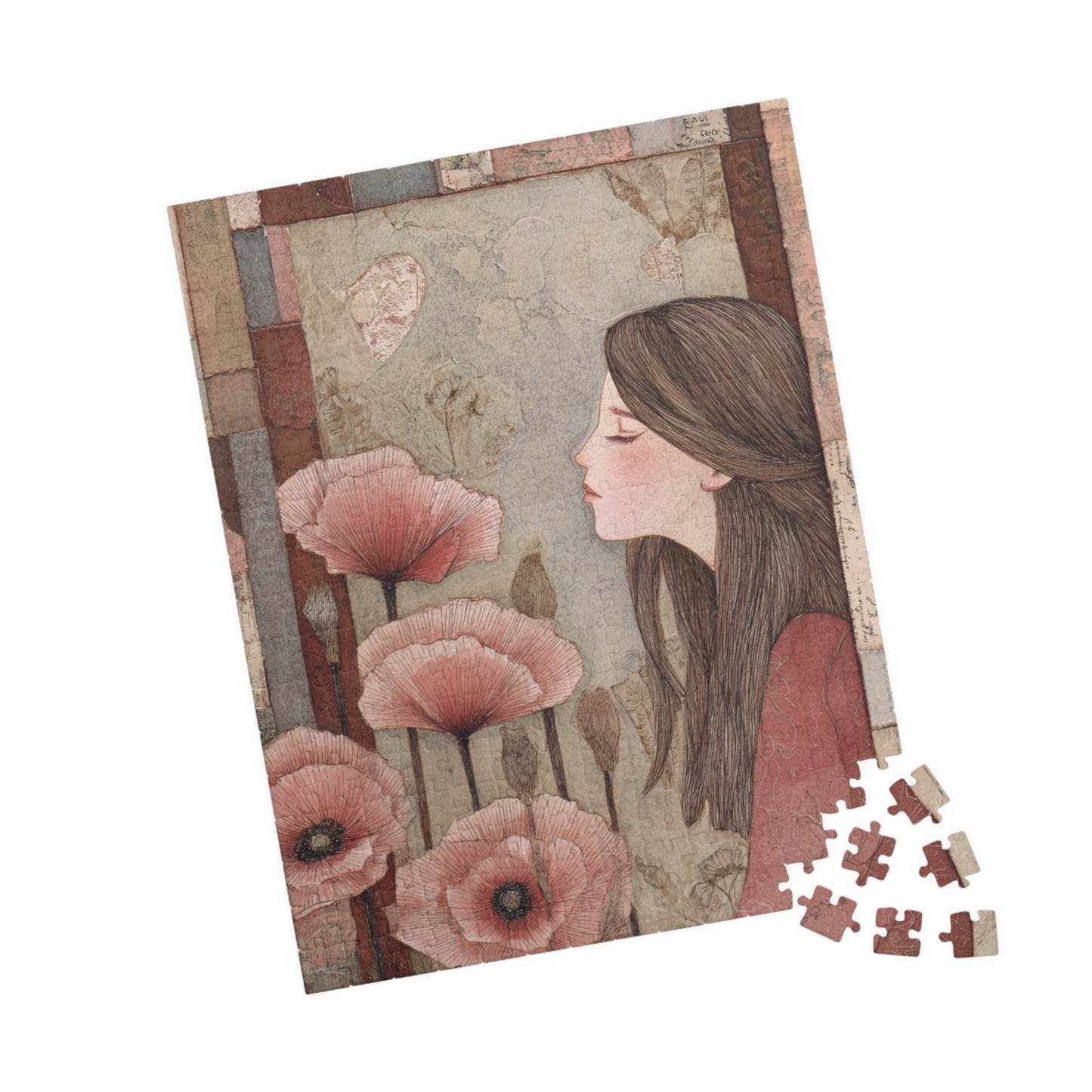 Floral Serenity Puzzle (110, 252, 520, 1014-piece) - Artful Family Activity, Mindfulness Gift, Relaxation, Creative Hobby
