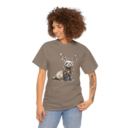 Christmas Otter Tee, Unisex Heavy Cotton Tee with Cute Design, Holiday Gift, Cozy Casual Wear, Fun Christmas Shirt