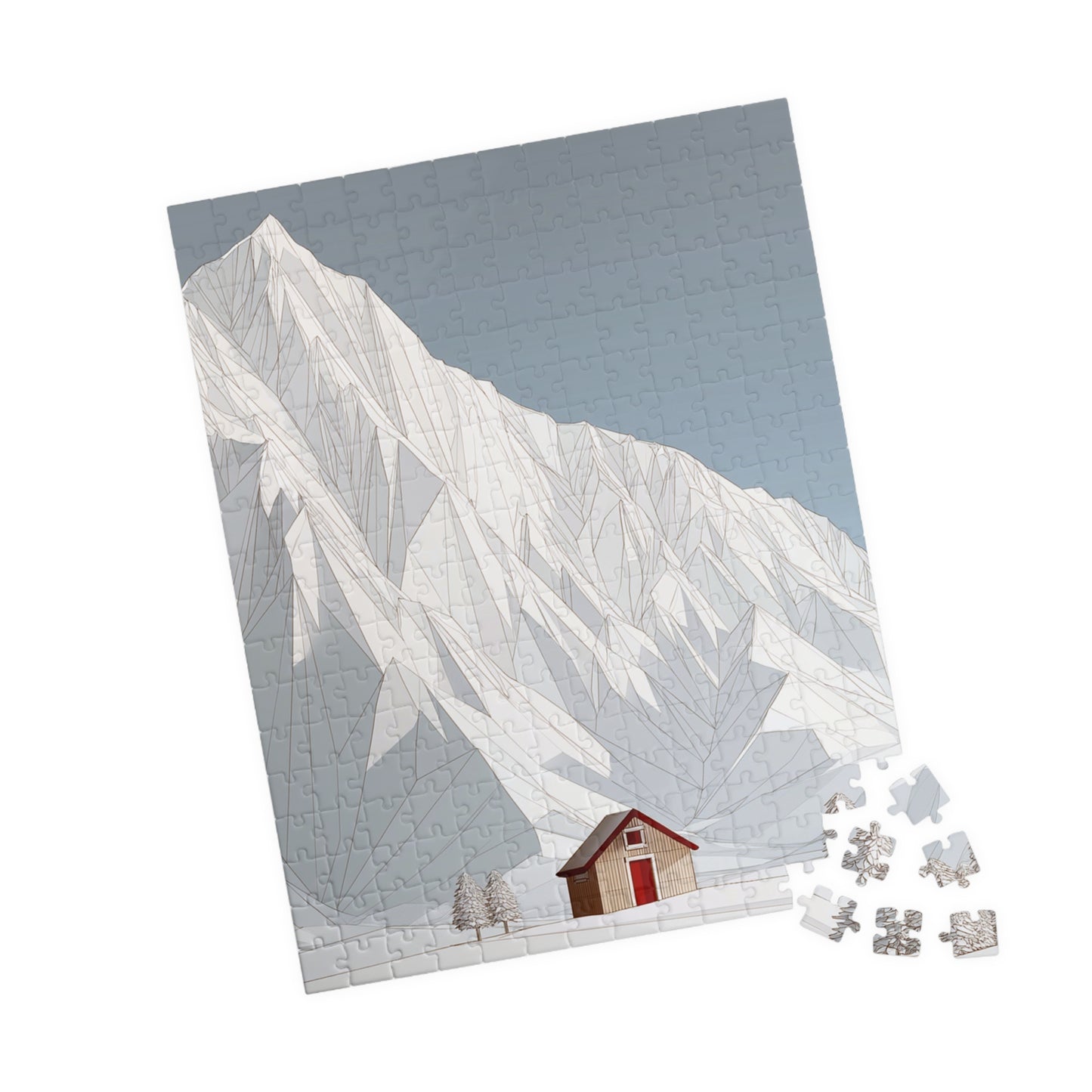 Cozy Winter Puzzle: Scenic Mountain Cabin, Family Fun, Gift for Puzzle Lovers, Holiday Activity, Home Décor