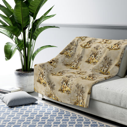 Cozy Bees Sherpa Fleece Blanket - Warm Plush Throw for Home Decor, Gift for Housewarming, Winter Comfort