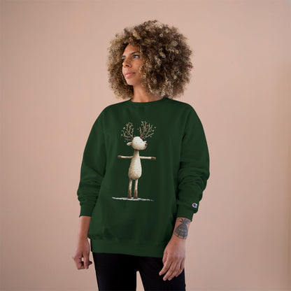 Reindeer Champion Sweatshirt, Cozy Holiday Sweatshirt, Cute Animal Gift, Winter Apparel, Christmas Sweatshirt