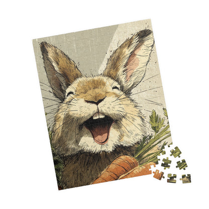 Cheerful Bunny Puzzle - Perfect Family Activity, Gift for Animal Lovers, Fun Home Decor, Kids' Activity, Spring Holiday Treat