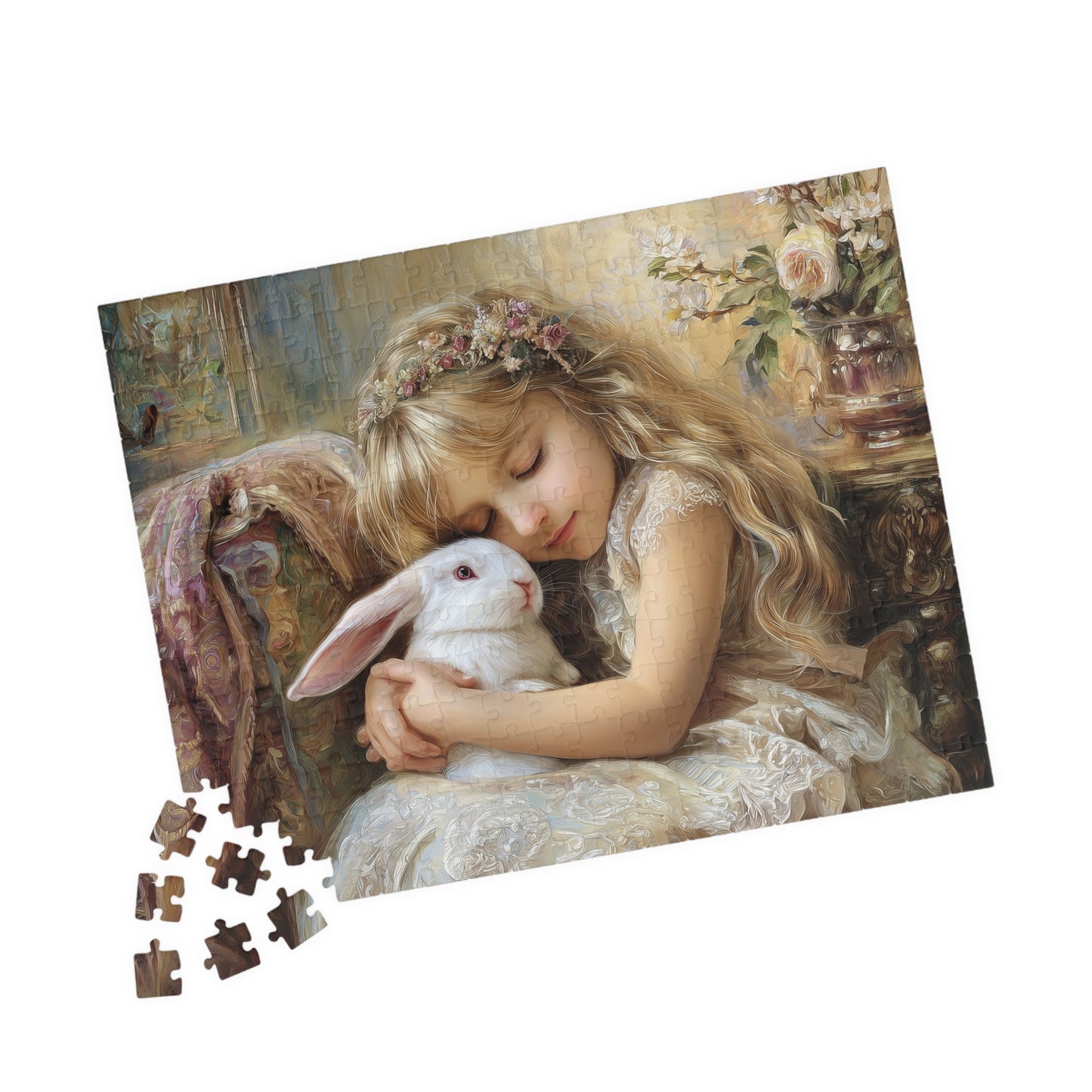 Charming Child with Bunny Puzzle, 110-1014 Pieces, Perfect Family Activity